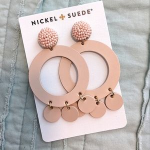 Nickel & Suede Holland Hoop Leather Earring - Blush